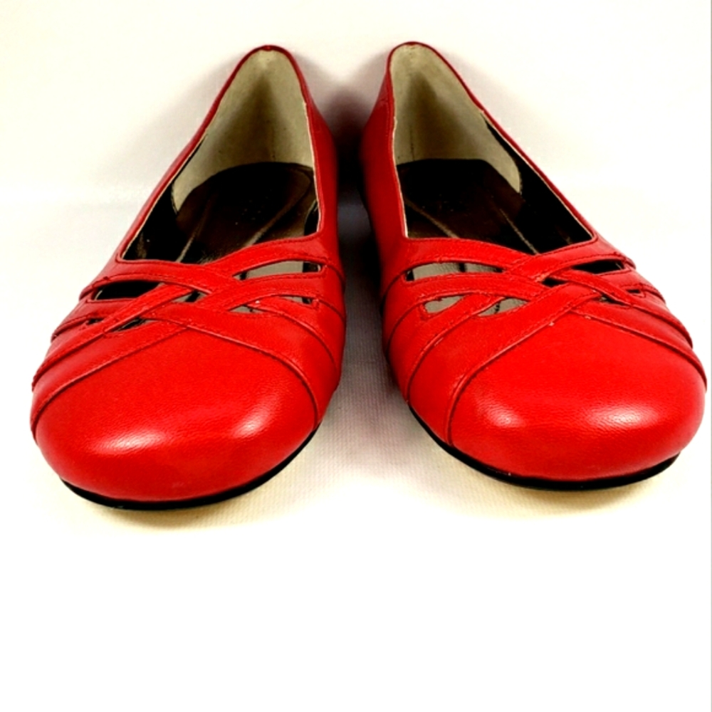 Array Red Leather, Slip On, Round Toe, Ballet Fla… - image 5